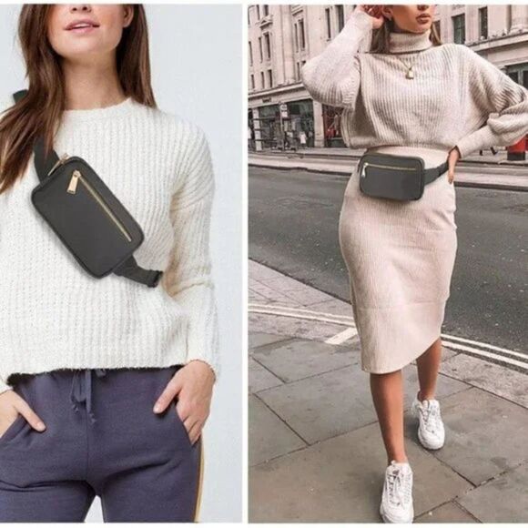 New Belt Bag Fanny Pack Lightweight Grey - Picture 3 of 8